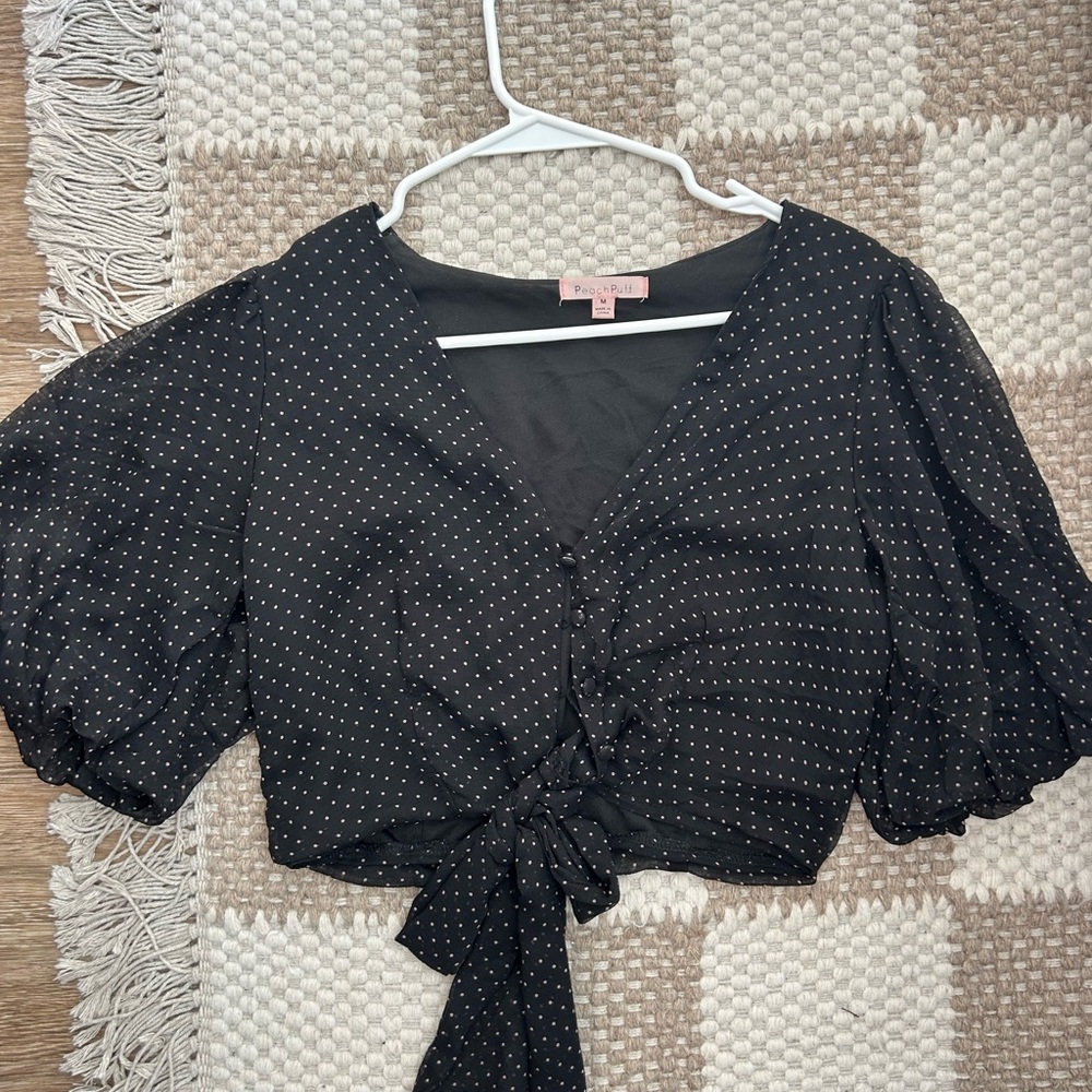 Black and White Polka Dot Blouse